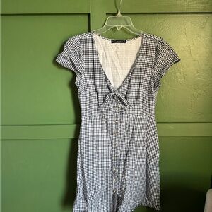 Abercrombie & Fitch Black and White Checkered Mini Dress